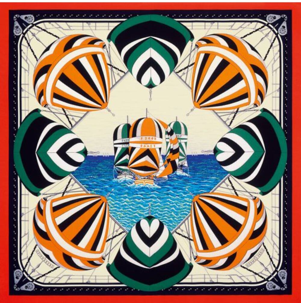 Hermes Spinnakers Silk Scarf